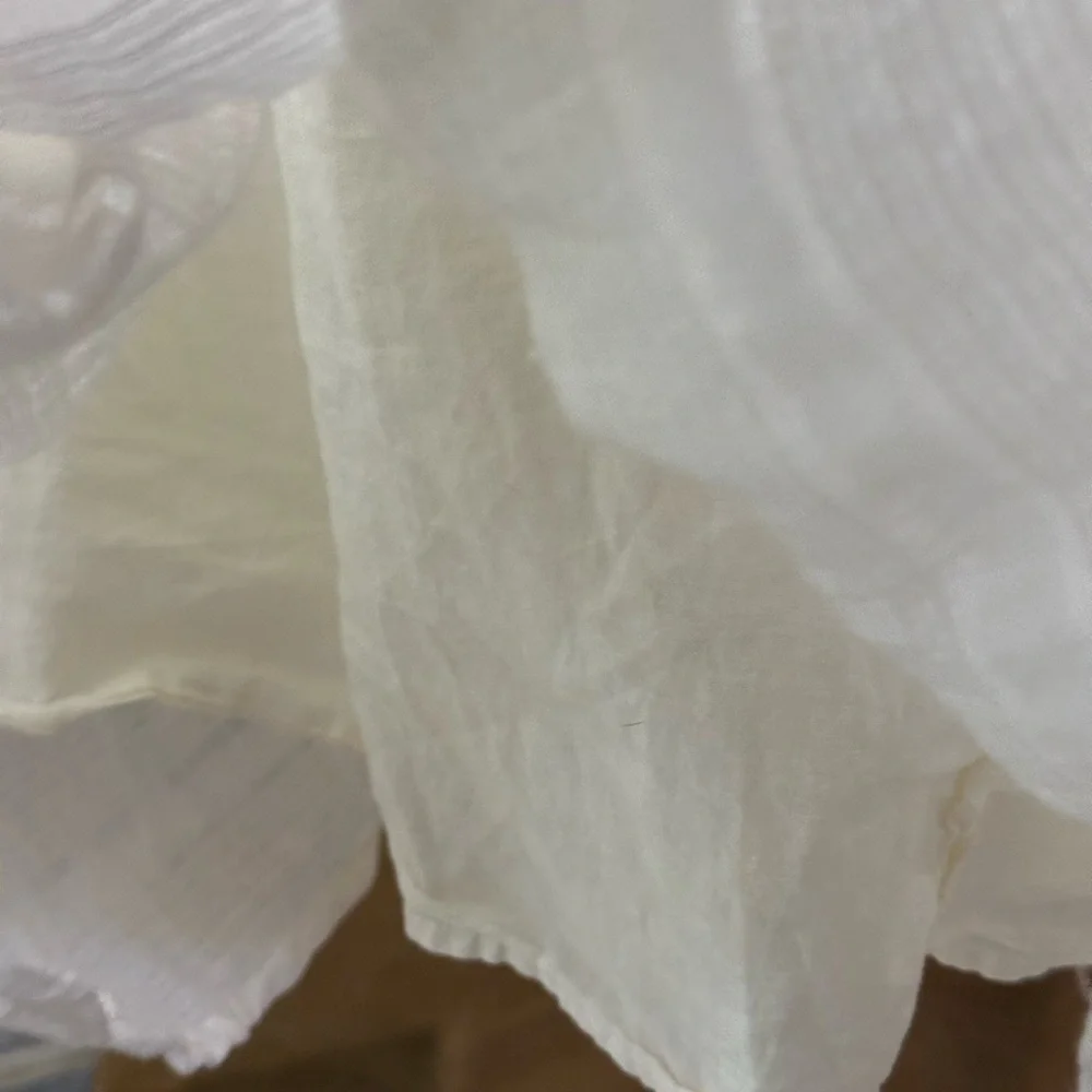 Ella Moss Long White Linen Maxi Halter Summer Dress Lace Detail Size 4 - Picture 8 of 11